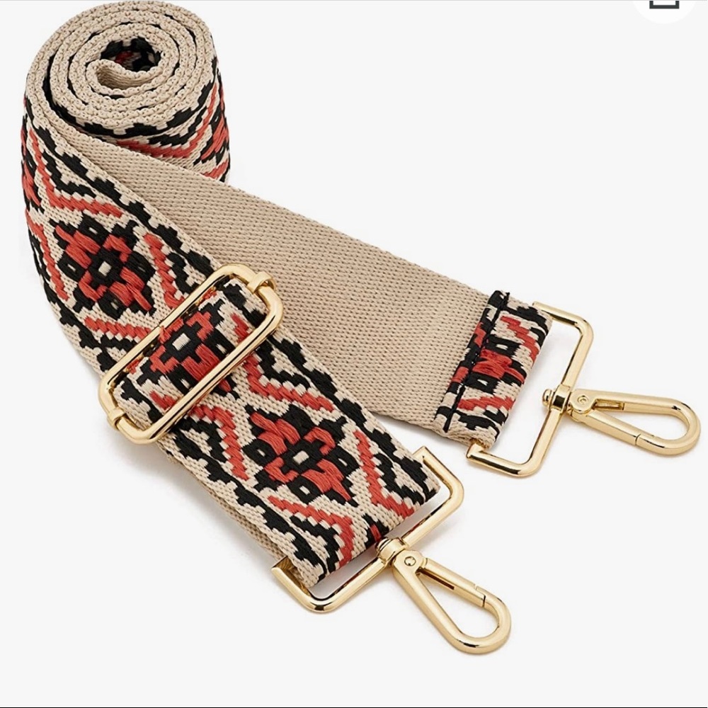 Wide Shoulder Strap Adjustable Guitar Style Canvas Crossbody Handbag Strap.